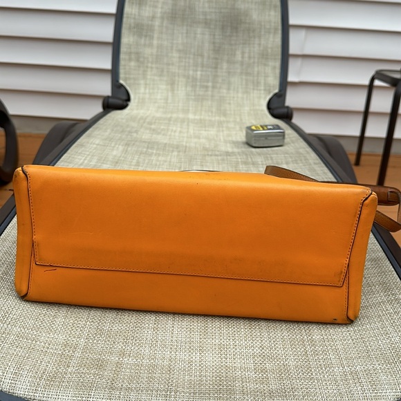 COACH BOROUGH BAG COLORBLOCK RETRO BOARSKIN LEATHER BRIGHT MANDARIN F31121 - Picture 10 of 16